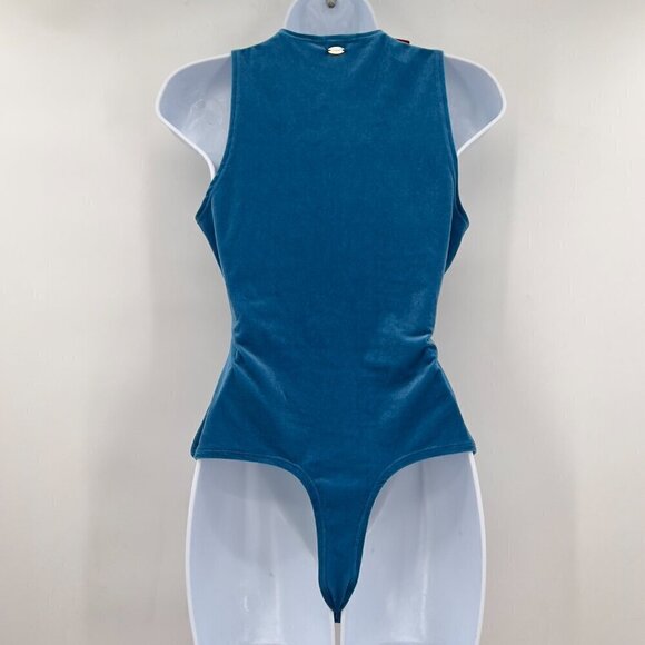 GUESS Niara Velvet  Atomic Blue Bodysuit NWT - Picture 4 of 10